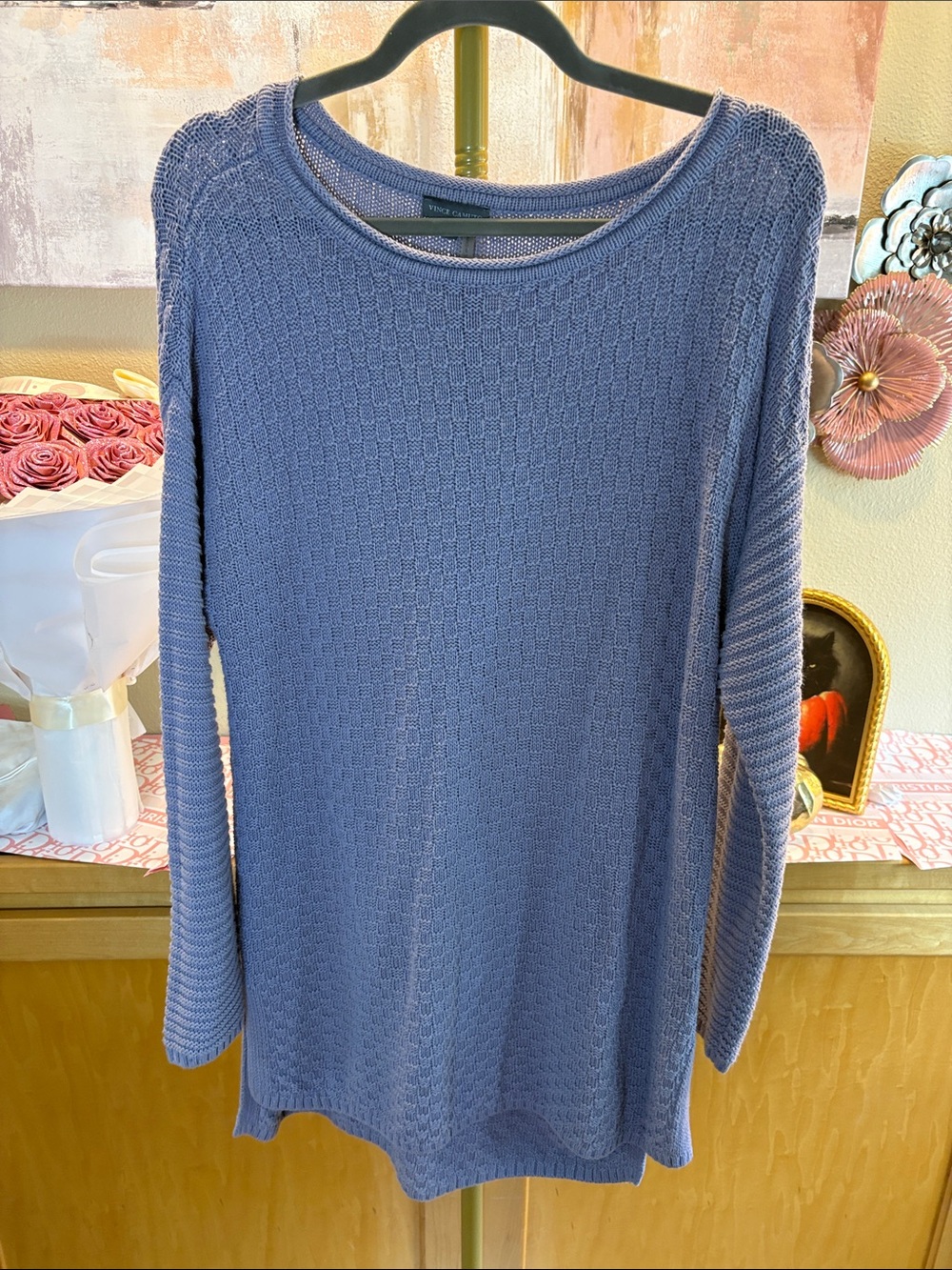 Vince Camuto Lavender Scoop Neck Knit Sweater